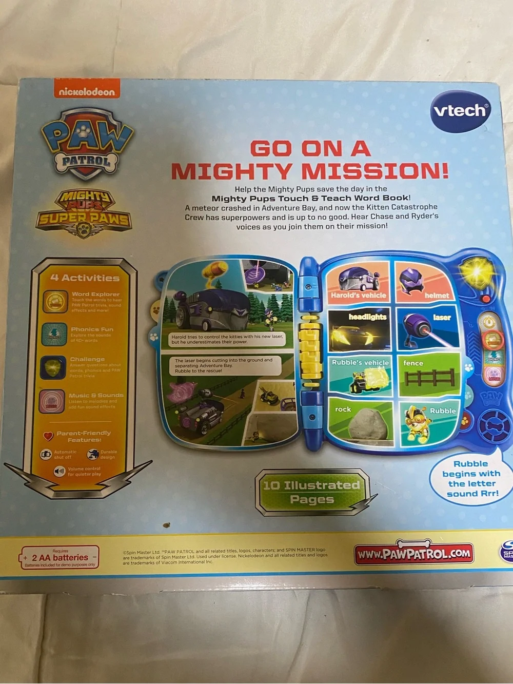 Vtech paw patrol mighty pups touch and teach book
